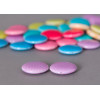 Perle pastille rouge ronde à petits pois x1