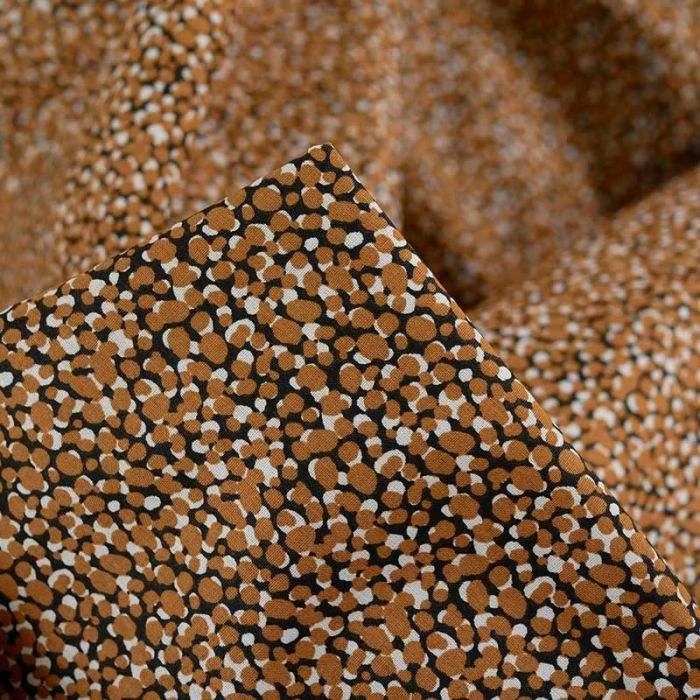 Tissu popeline coton tachetée Paloa - noir x 10 cm