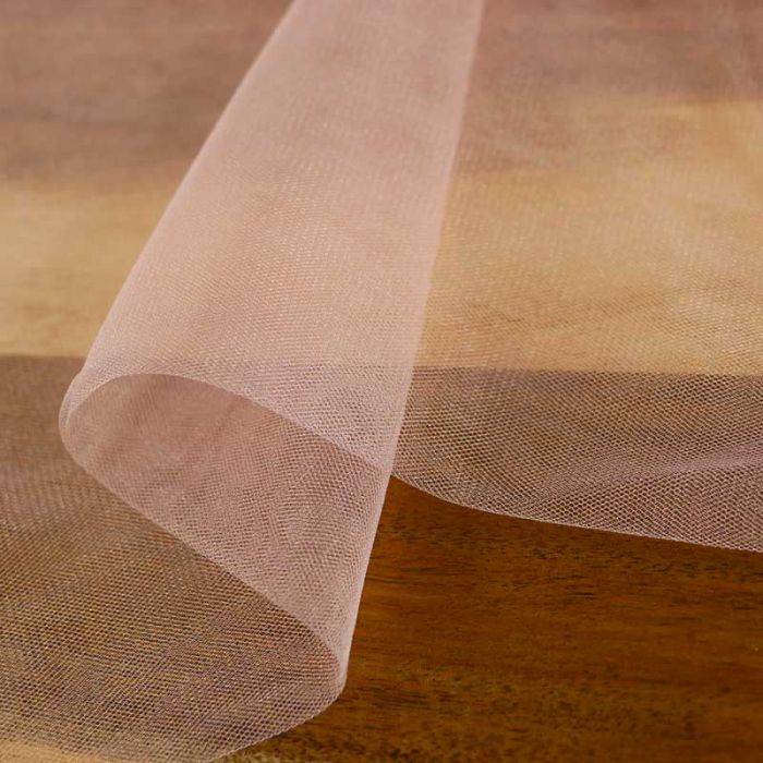 Tissu tulle brillant uni - rose corail x 10 cm