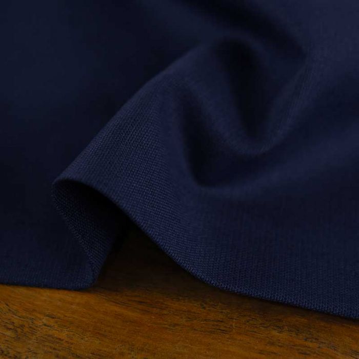 Tissu coton demi-natté canvas uni - bleu marine x 10 cm
