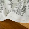 Tissu popeline coton toile de jouy gris - écru x 10 cm
