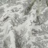 Tissu popeline coton toile de jouy gris - écru x 10 cm