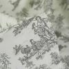 Tissu popeline coton toile de jouy gris - écru x 10 cm