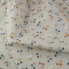 Tissu polycoton demi-natté cerises ocre - beige x 10 cm