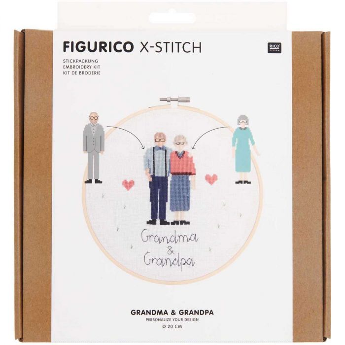 Kit broderie Figurico Mamie et Papy - Rico Design