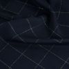 Tissu crêpe viscose carreaux lurex - bleu marine x 10 cm