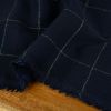Tissu crêpe viscose carreaux lurex - bleu marine x 10 cm