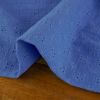 Tissu double gaze broderie anglaise - bleu pervenche x 10 cm
