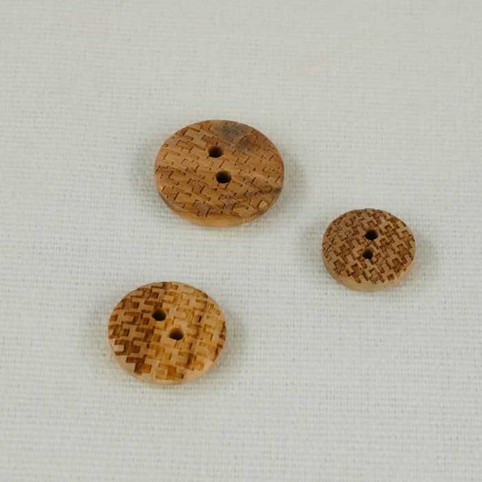 Bouton en bois naturel texturé x 1