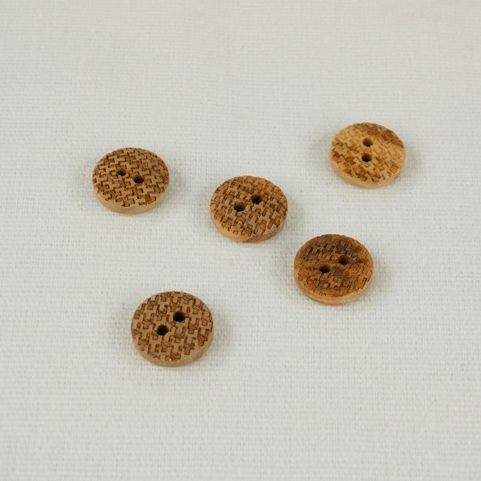 Bouton en bois naturel texturé x 1