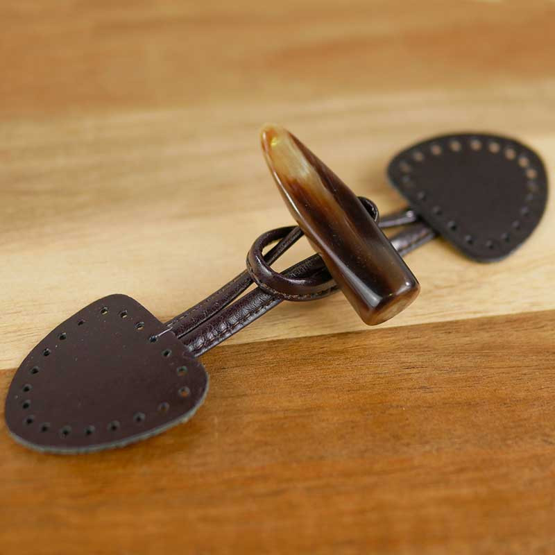 8 Paires Brandebourg Cuir Corne Bœuf Noir/Marron – Boutons Duffle Coat Vintage Tournesol Mercerie Couture