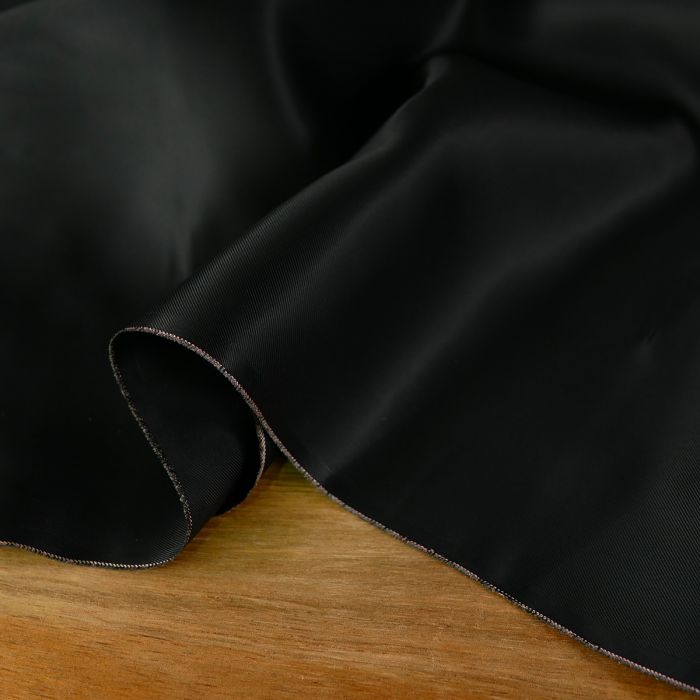 Tissu doublure viscose haute couture - noir x 10 cm