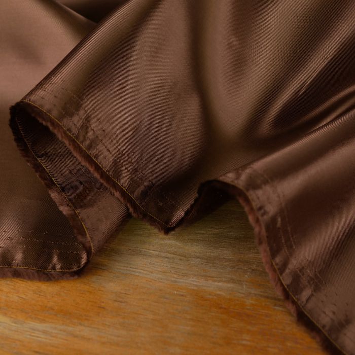 Tissu doublure viscose haute couture - chocolat x 10 cm