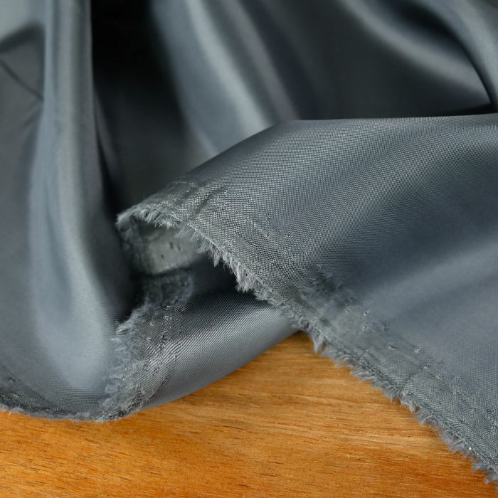 Tissu doublure viscose haute couture - gris bleu x 10 cm