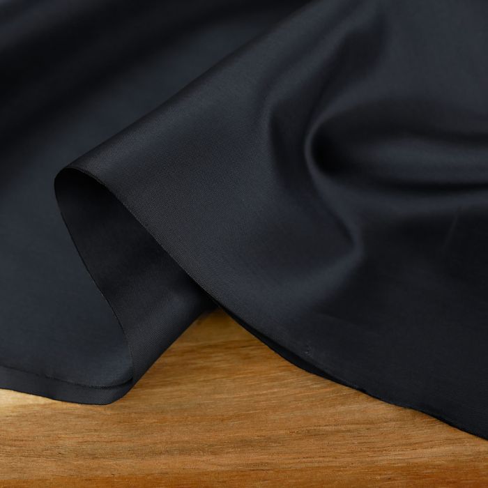 Tissu doublure viscose haute couture - bleu marine x 10 cm