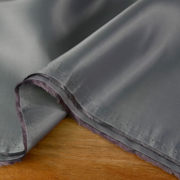 Tissu doublure viscose haute couture - gris x 10 cm