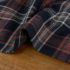 Tissu tartan carreaux stretch orange - bleu foncé x 10 cm