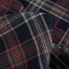 Tissu tartan carreaux stretch orange - bleu foncé x 10 cm