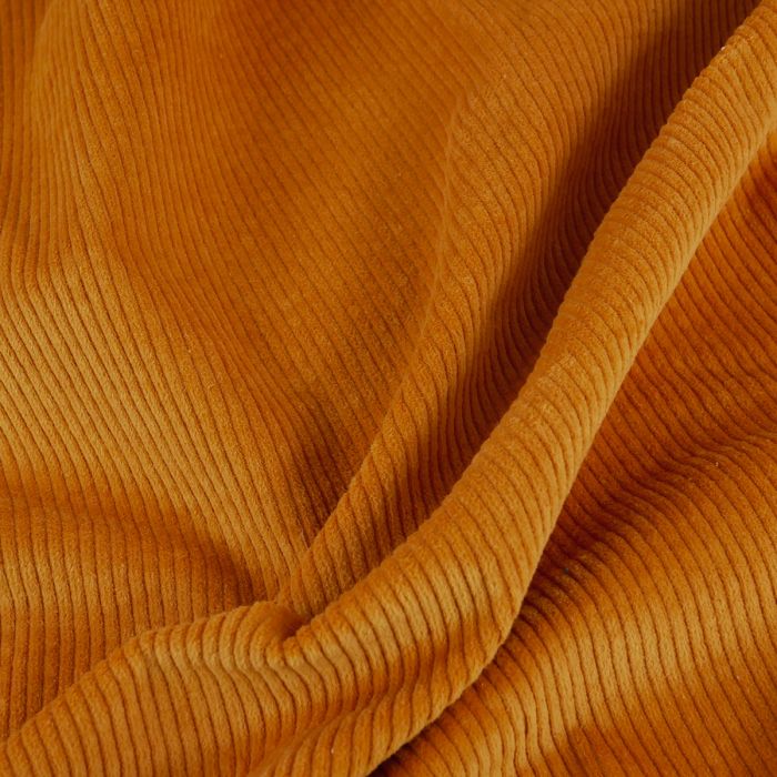 Tissu velours côtelé stretch uni - curcuma x 10 cm