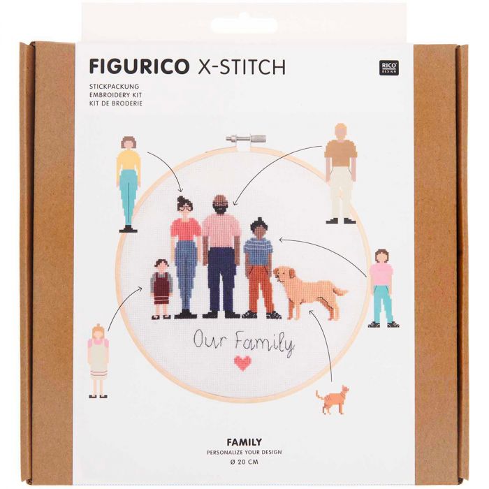 Kit broderie Figurico Famille - Rico Design