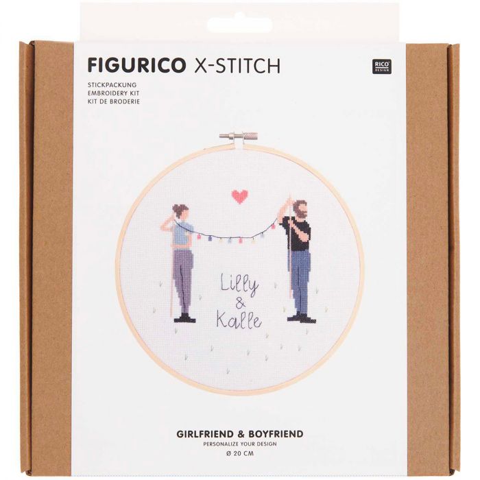 Kit broderie Figurico Jeunes amoureux - Rico Design