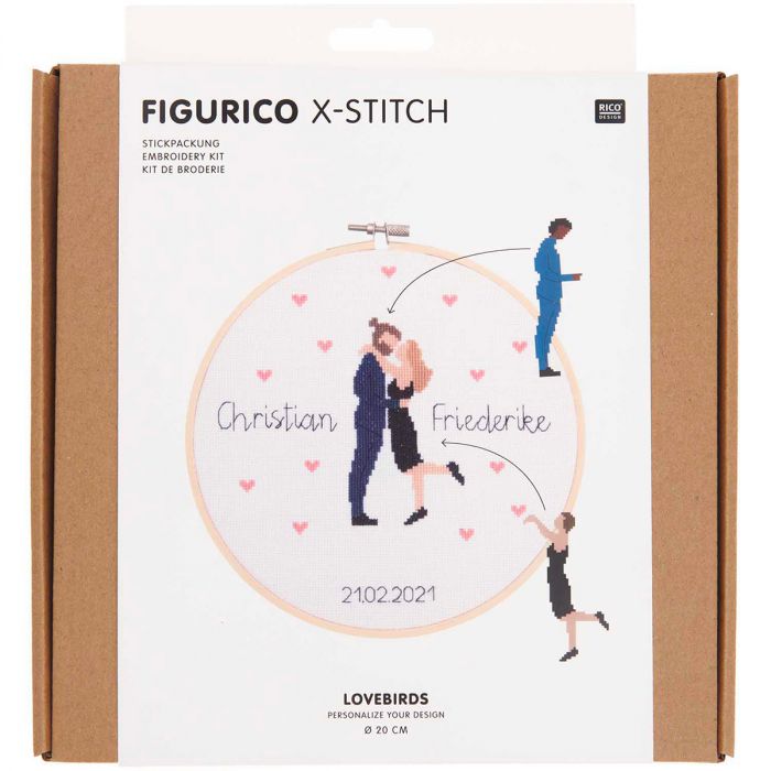 Kit broderie Figurico Tourtereaux - Rico Design