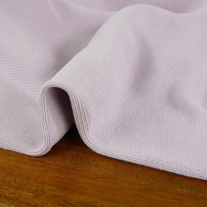 Tissu jersey maille tricoté coton - parme x 10 cm