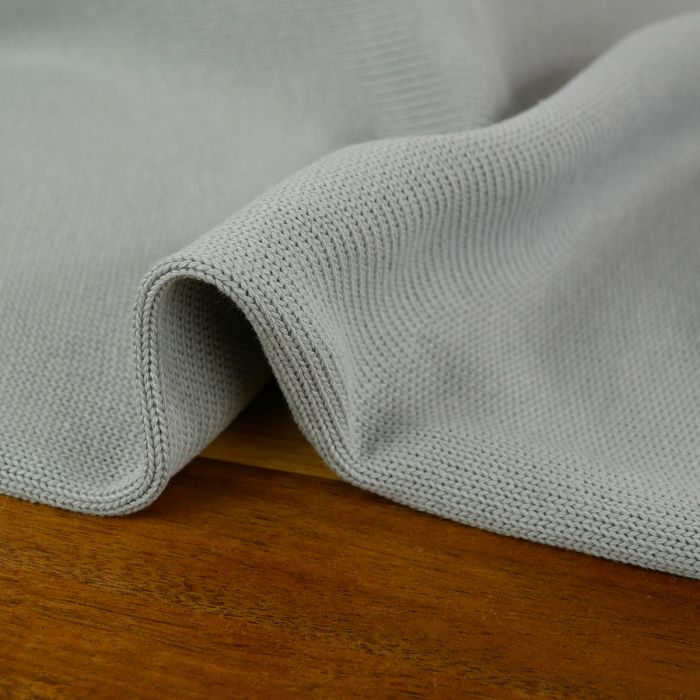 Tissu jersey maille tricoté coton - gris clair x 10 cm
