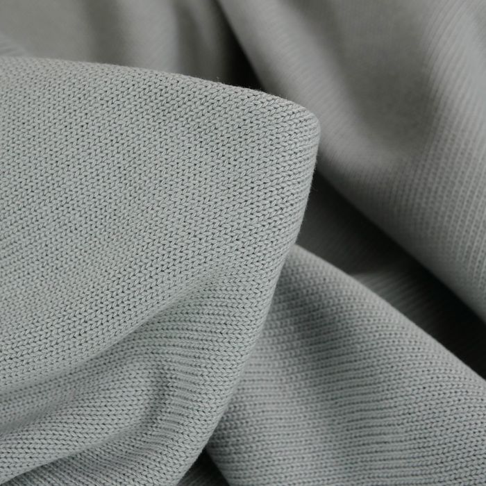Tissu jersey maille tricoté coton - gris clair x 10 cm