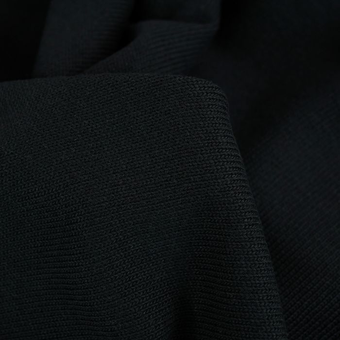 Tissu jersey maille tricoté coton - noir x 10 cm