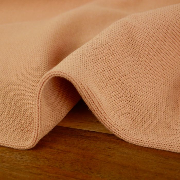 Tissu jersey maille tricoté coton - pêche x 10 cm
