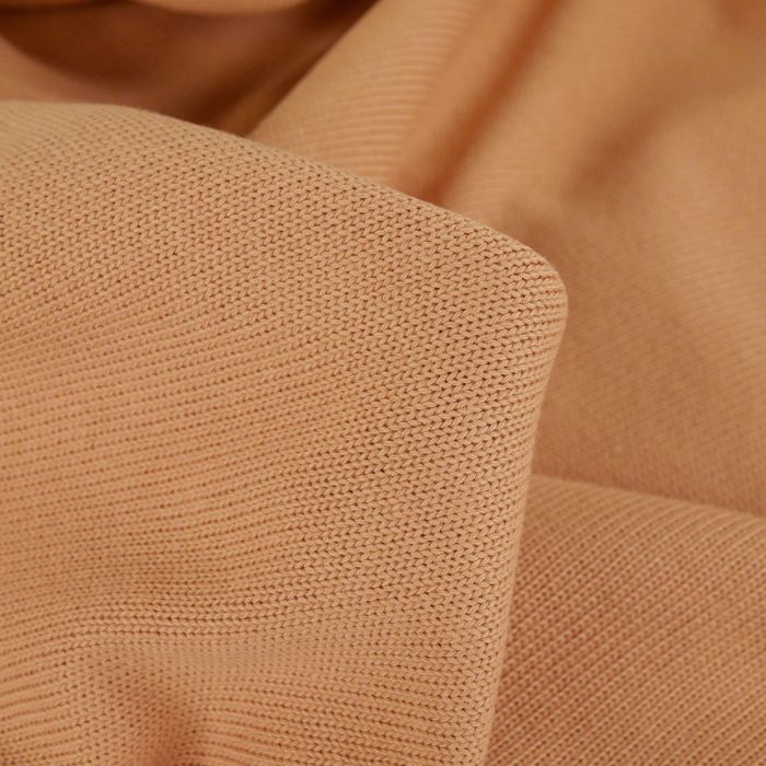 Tissu jersey maille tricoté coton - pêche x 10 cm