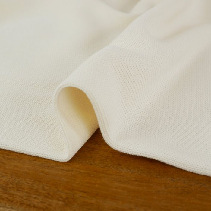 Tissu jersey maille tricoté coton - écru x 10 cm