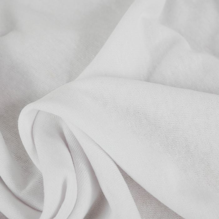 Tissu jersey flammé lin viscose - blanc x 10 cm