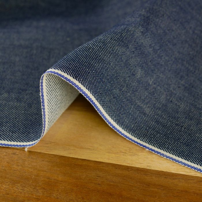 Tissu denim Selvedge haute couture - bleu foncé x 10 cm