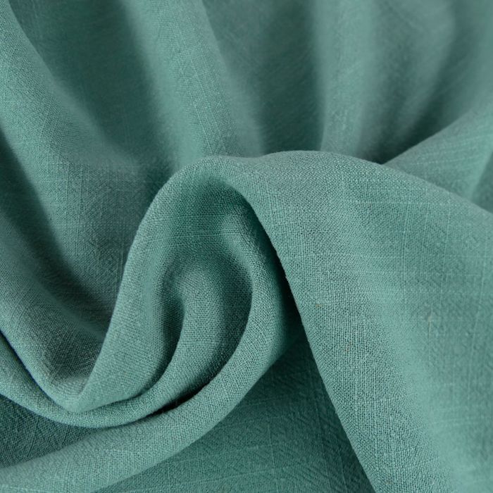 Tissu viscose lin - bleu vert x 10 cm