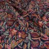 Tissu viscose oeko-tex fleurs Vany - bleu nuit x 10cm