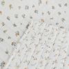 Tissu double gaze matelassée fleurs Epia - blanc x 10 cm