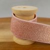 Élastique or rose lurex 25 mm x 10 cm