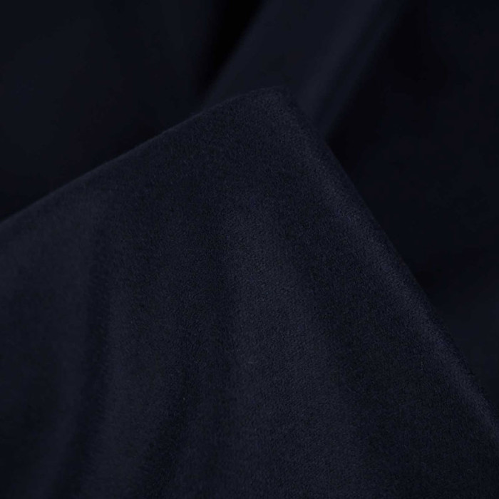Tissu flanelle laine haute couture - bleu marine x 10 cm