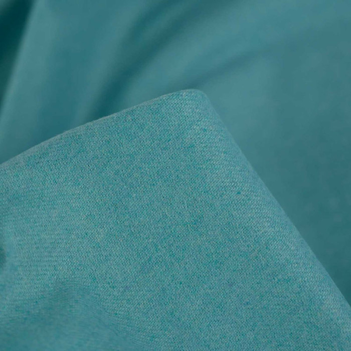 Tissu flanelle laine haute couture - bleu clair x 10 cm