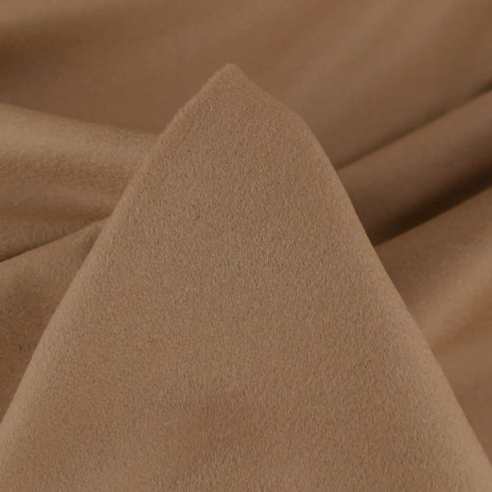 Tissu drap de laine cachemire haute couture - beige rosé x 10 cm