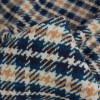 Tissu lainage carreaux écru - bleu canard x 10 cm
