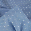 Tissu chambray polycoton plumetis - bleu ciel x 10 cm