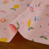 Tissu popeline coton fruits pailletés - rose clair x 10 cm