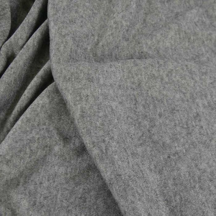Tissu jersey maille chiné - gris x 10 cm