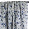 Tissu batiste de coton à fleurs - bleu x 10 cm