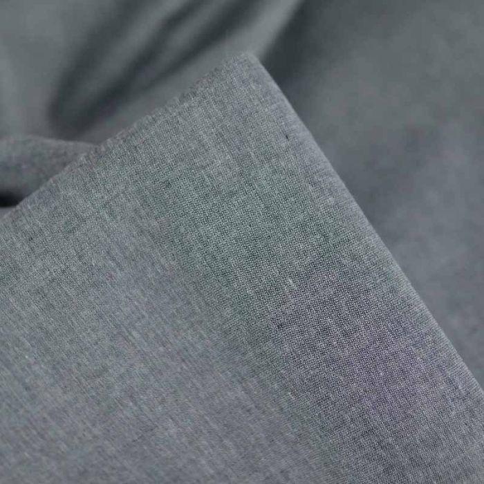 Tissu batiste chambray chiné - gris x 10 cm