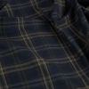 Tissu velours milleraies tartan double face - bleu marine x 10 cm