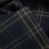 Tissu velours milleraies tartan double face - bleu marine x 10 cm